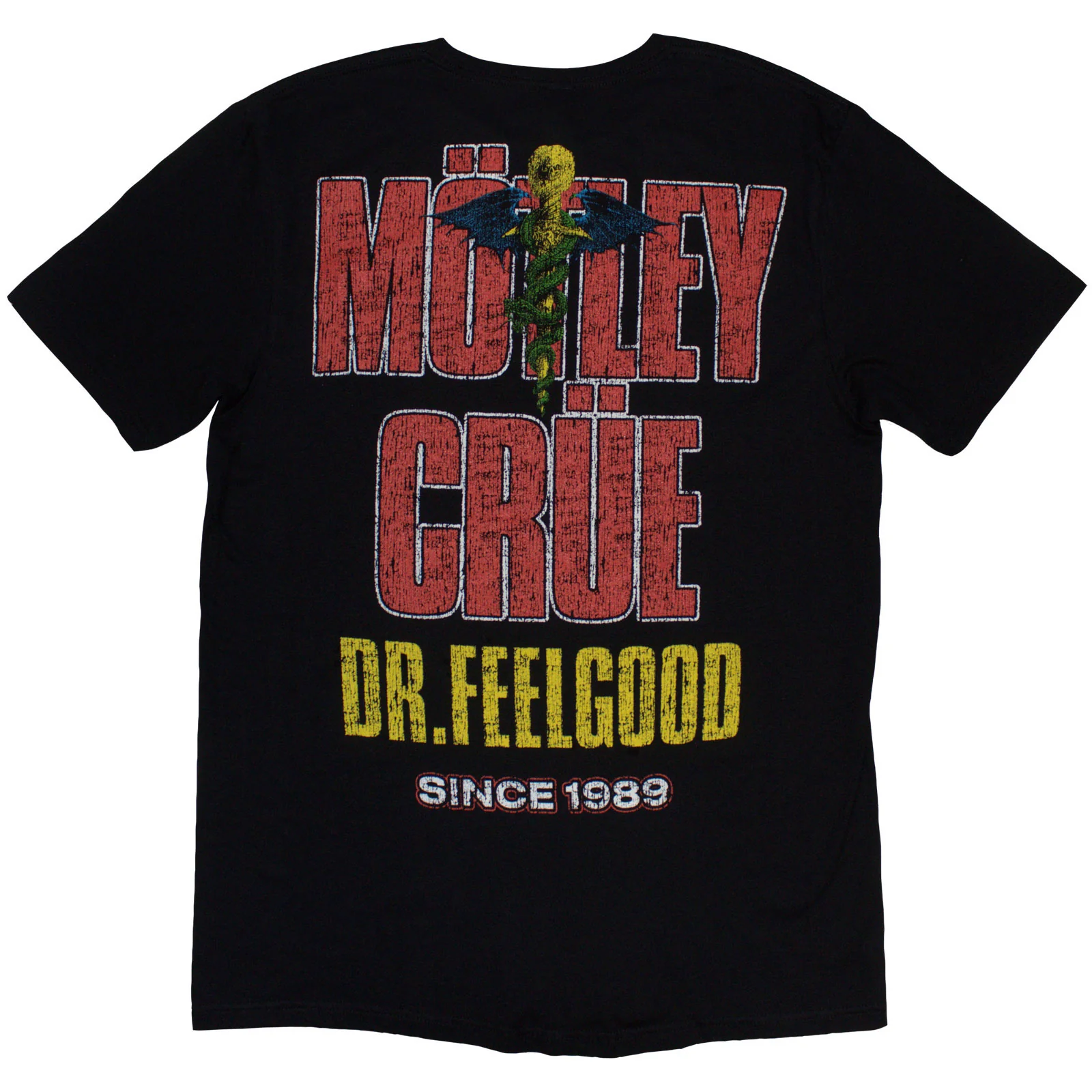 MOTLEY CRUE - DR FEELGOOD CIRCLE PHOTO 1 - T-Shirt Black (Back Print) - Image 2
