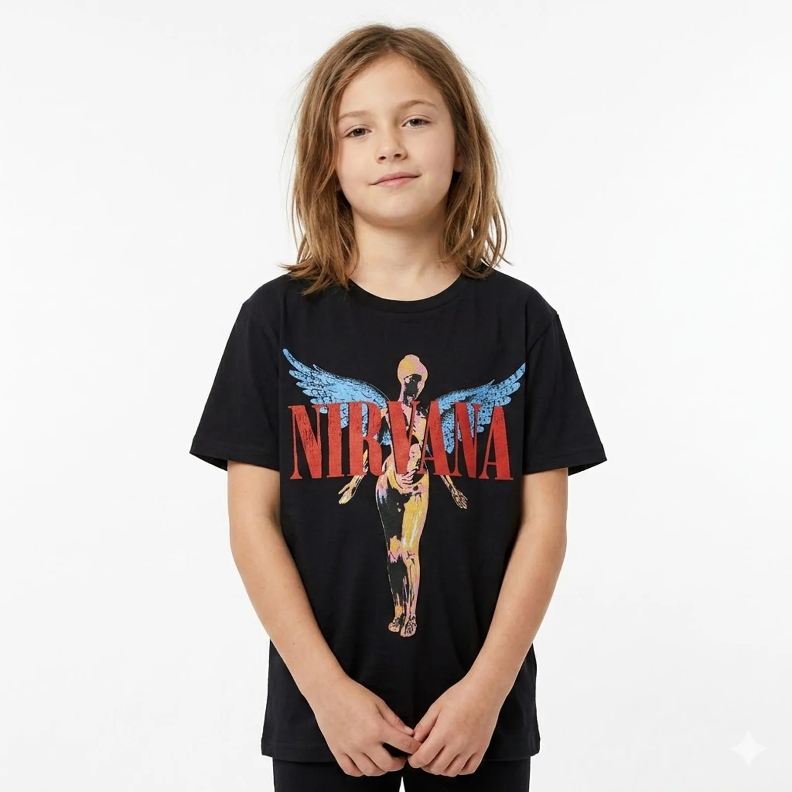 NIRVANA - ANGELIC - Kids T-Shirt Black - Image 2