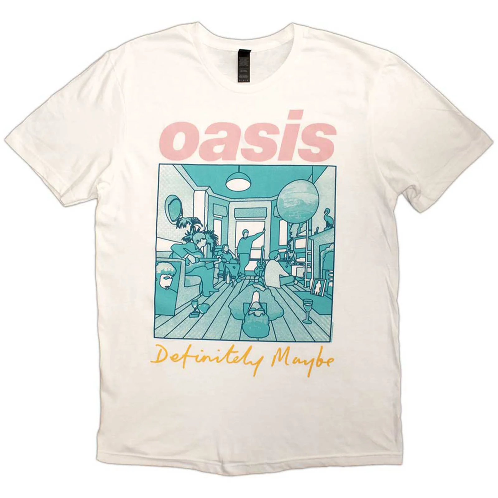 OASIS - DEFINITELY MAYBE ILLUSTRATION COLOUR - T-Shirt White