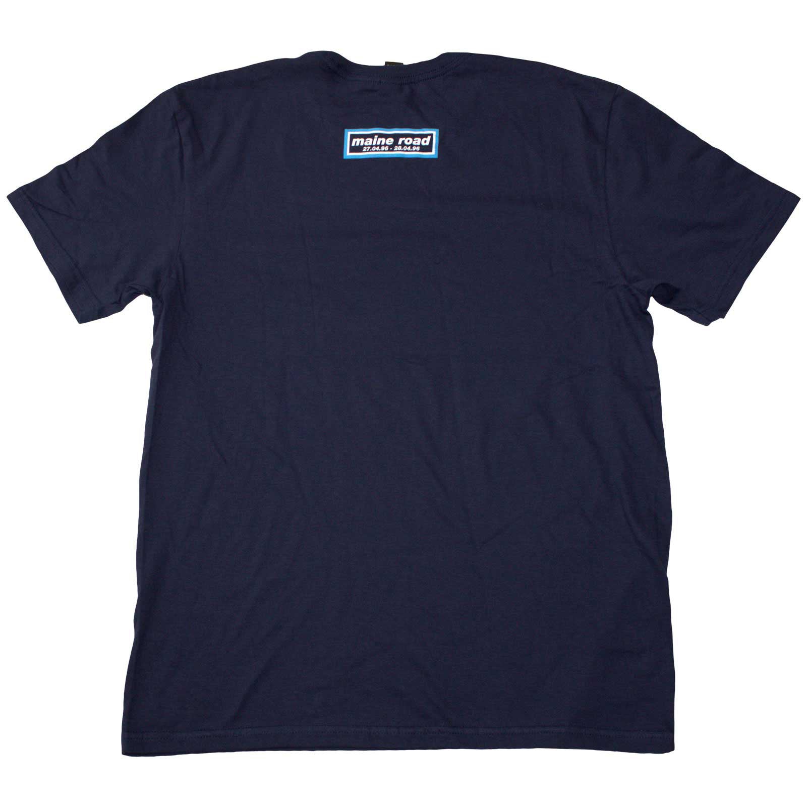 OASIS - MAINE ROAD EVENT LOGO - T-Shirt Blue (Back Print) - Image 2