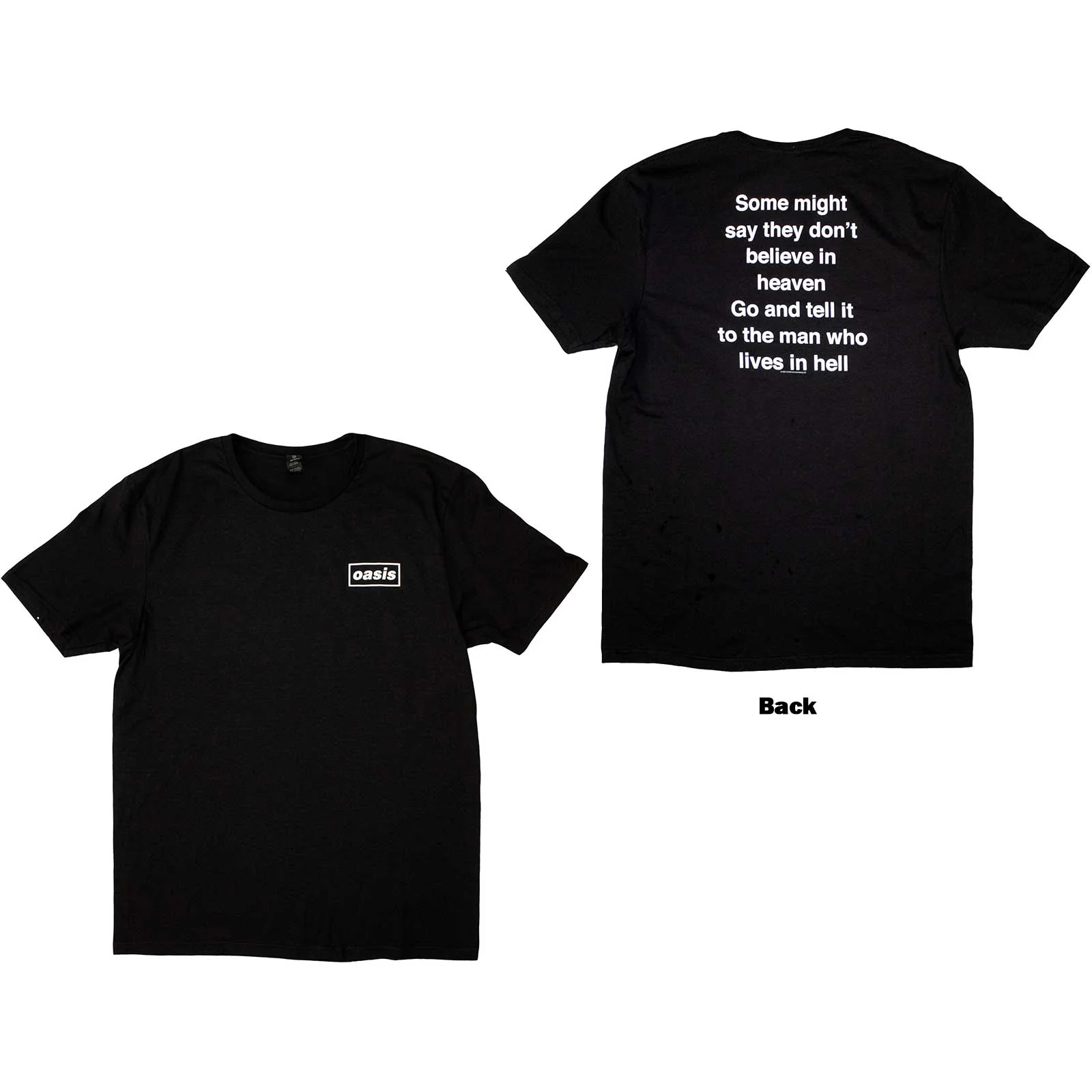 OASIS - SOME MIGHT SAY LYRIC - T-Shirt Black (Back Print)