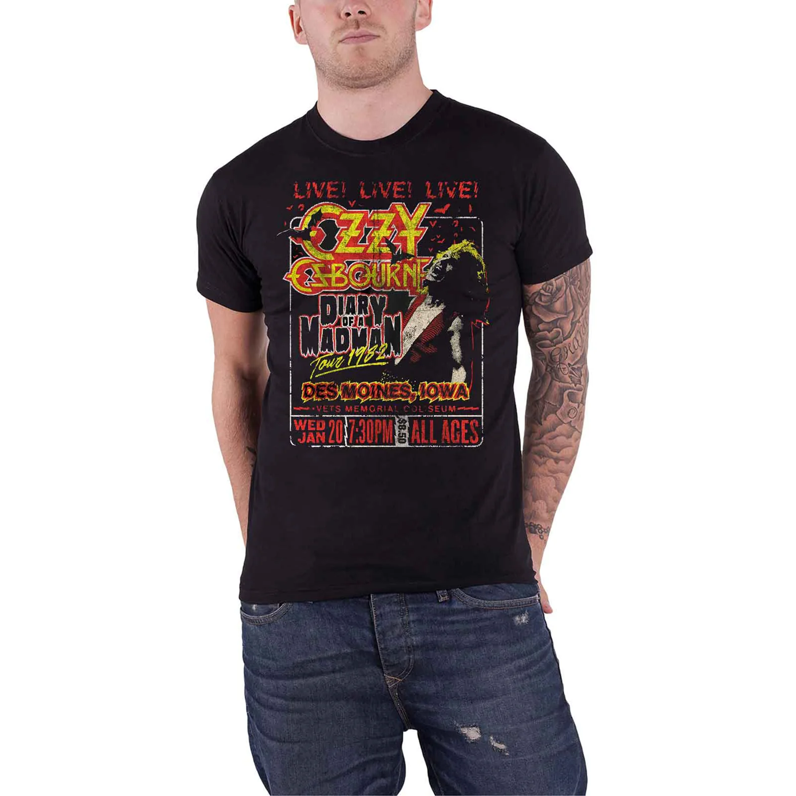 OZZY OSBOURNE - DIARY OF A MADMAN TOUR - T-Shirt Black - Image 2