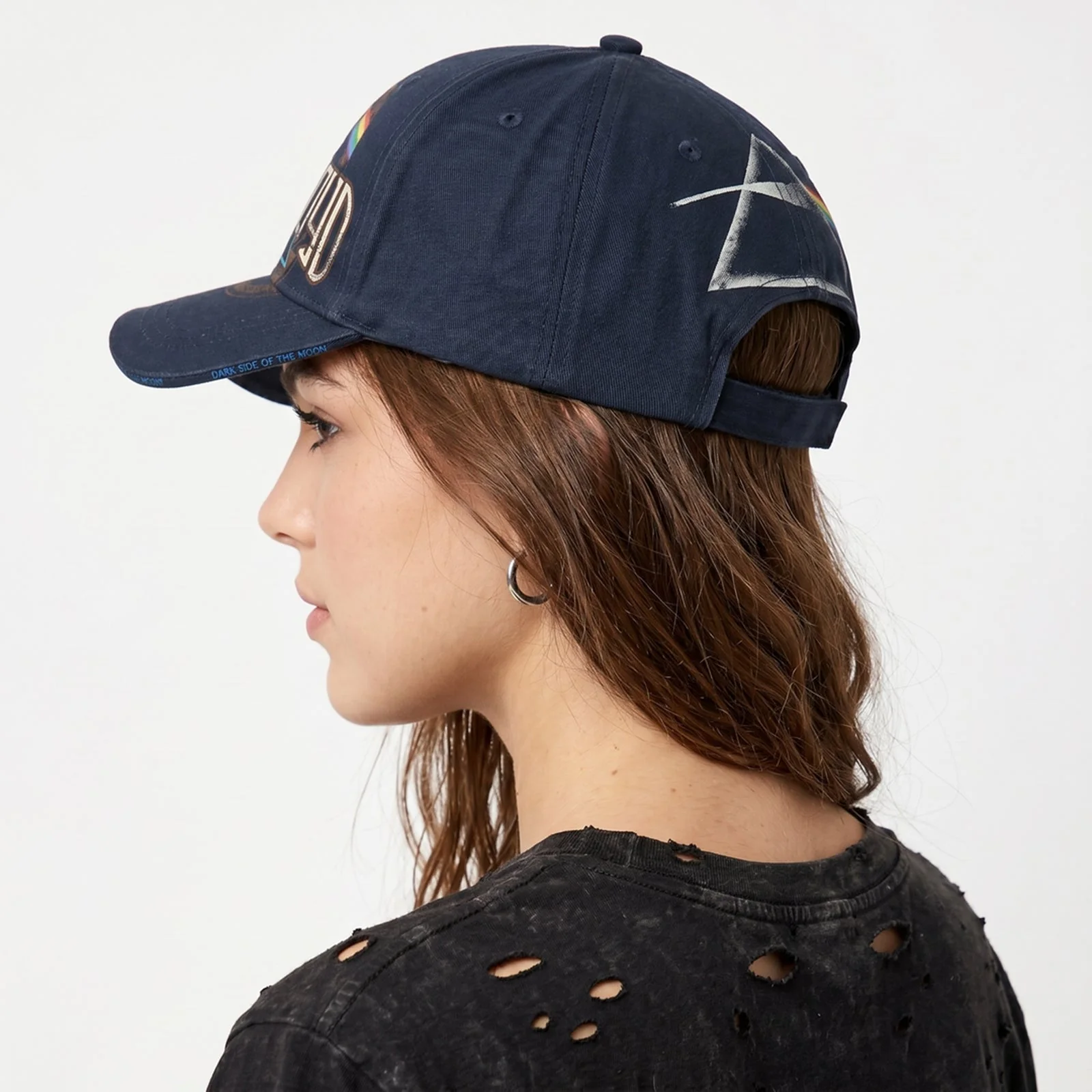 PINK FLOYD - DARK SIDE OF THE MOON ALBUM DISTRESSED - Baseball Cap Blue - Image 4