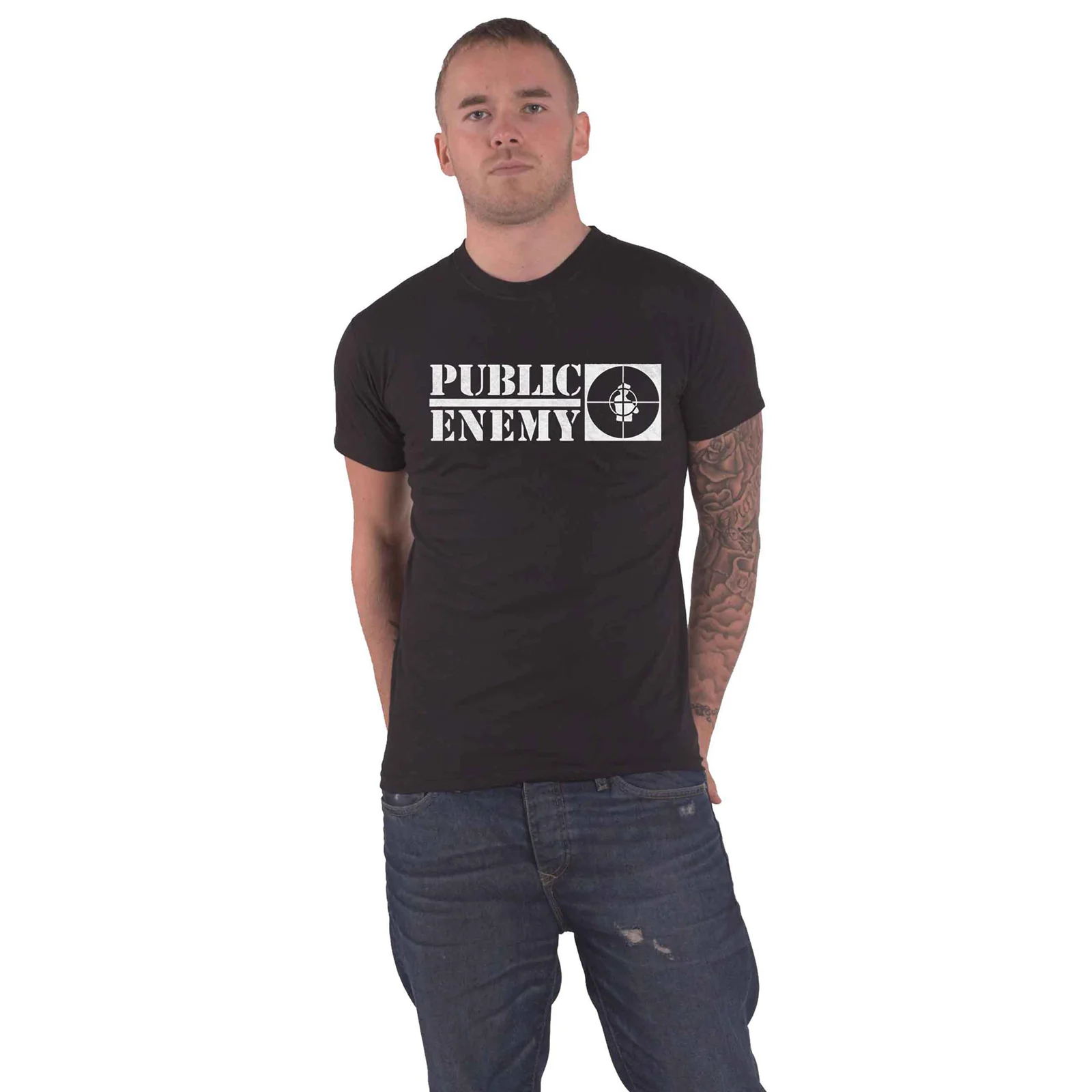 PUBLIC ENEMY - CROSSHAIRS LOGO - T-Shirt Black - Image 2