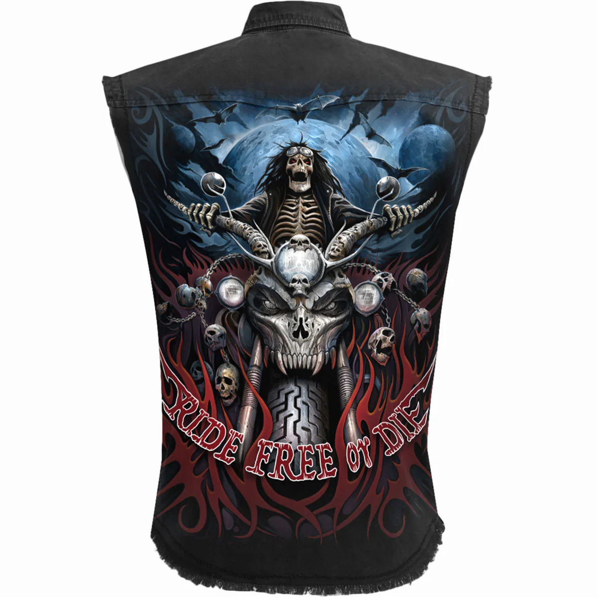 RIDE FREE - Sleeveless Stone Washed Worker Black - Image 2