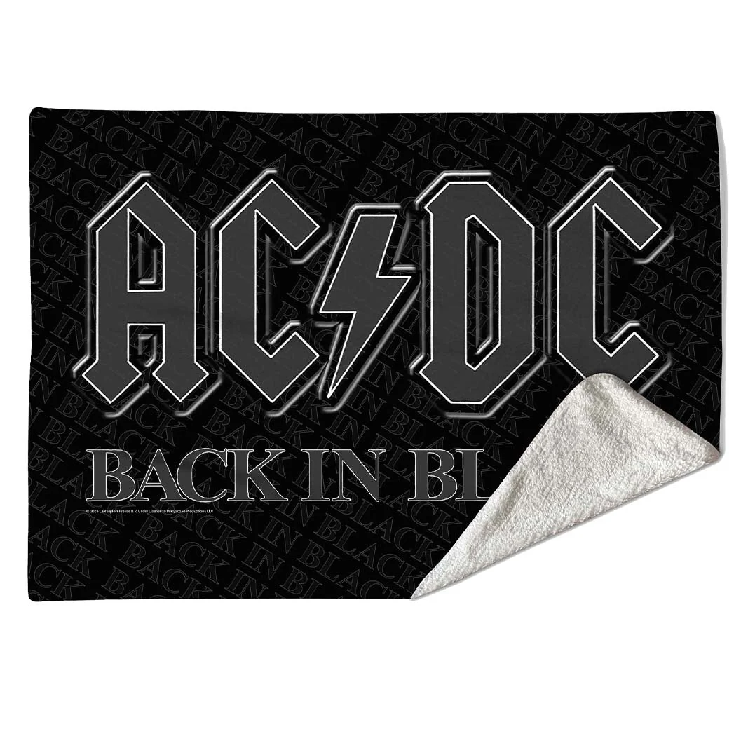 Rocksax AC/DC Sherpa Fleece Blanket - Back In Black - Image 2