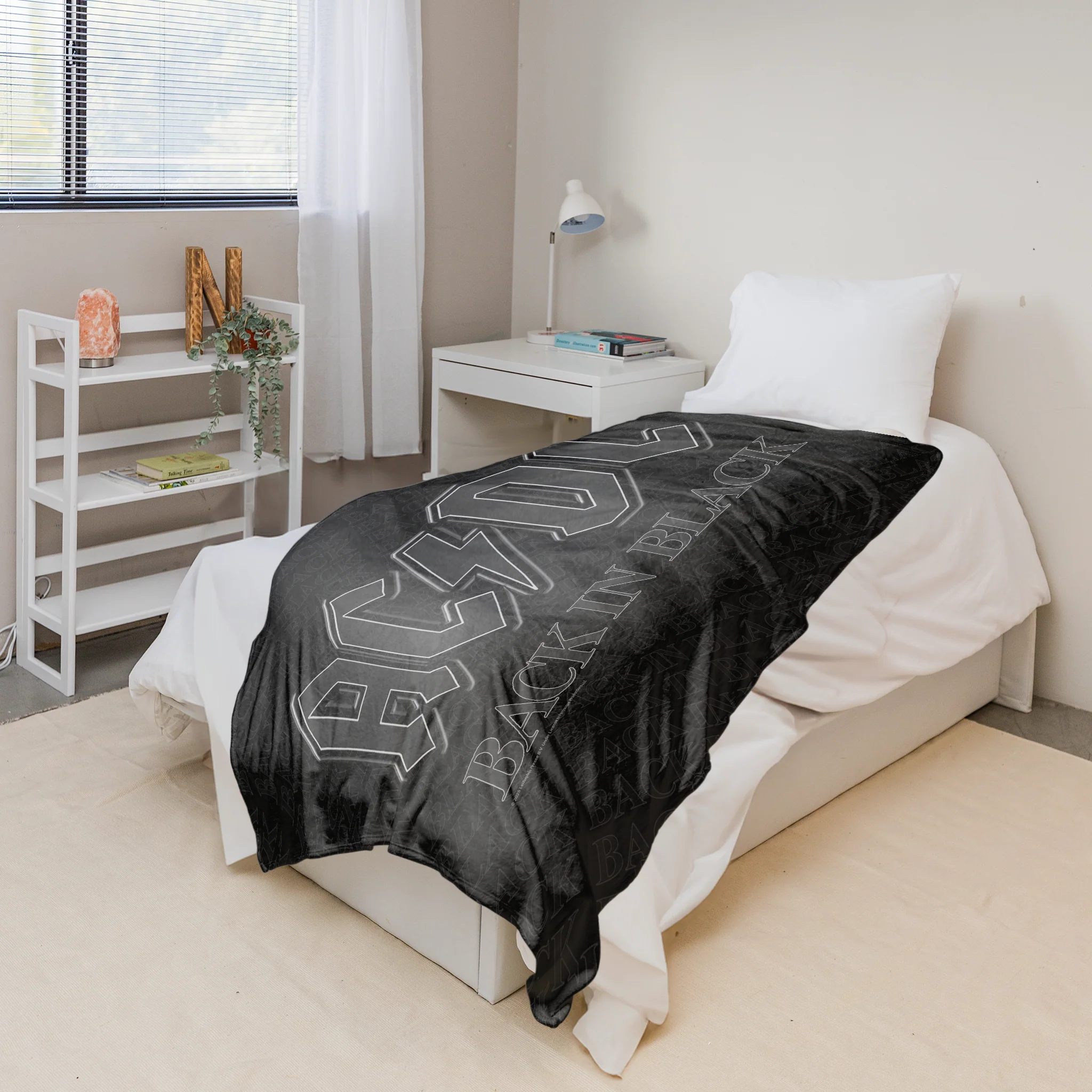 Rocksax AC/DC Sherpa Fleece Blanket - Back In Black - Image 4