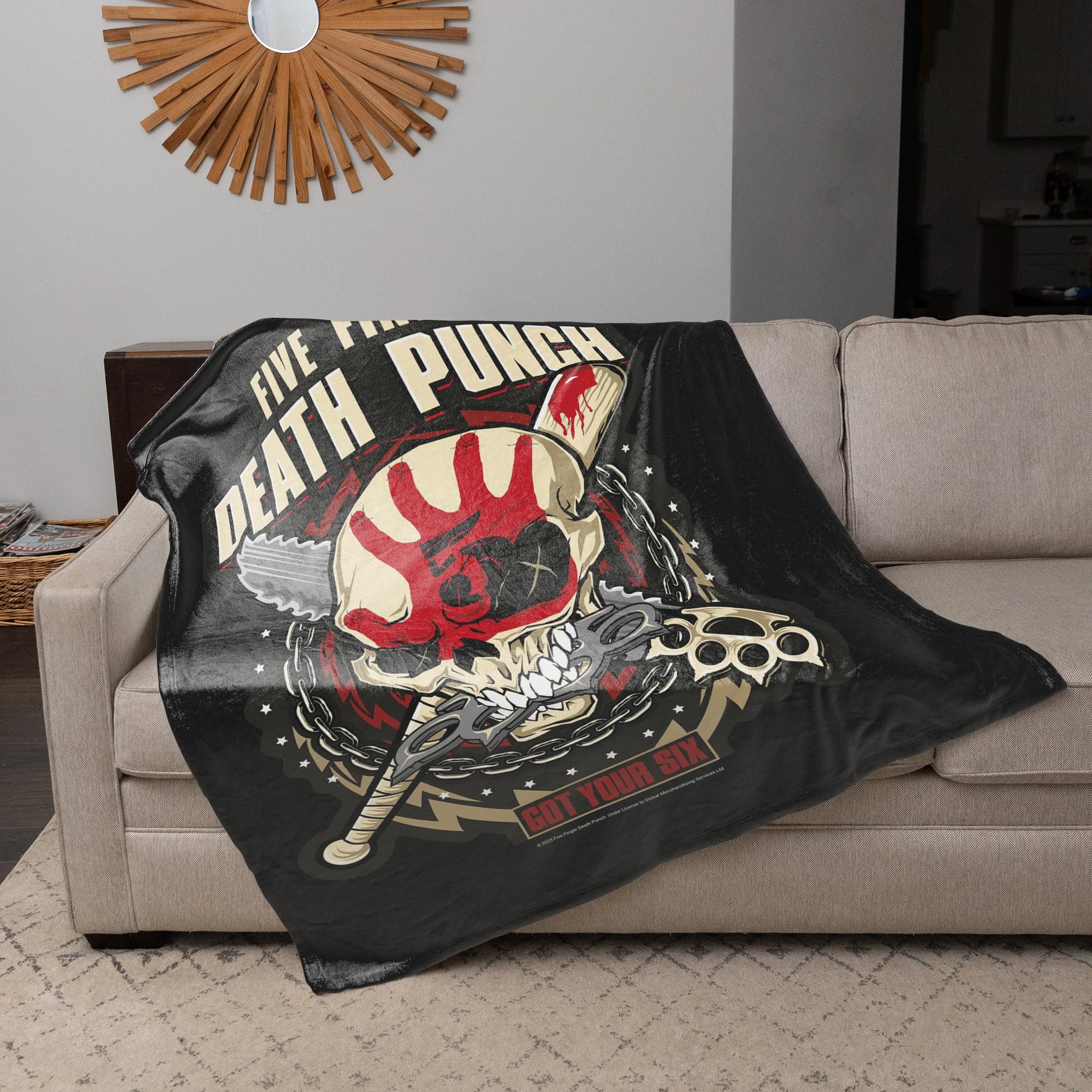 Rocksax Five Finger Death Punch Sherpa Fleece Blanket - Got Your Six - Image 3