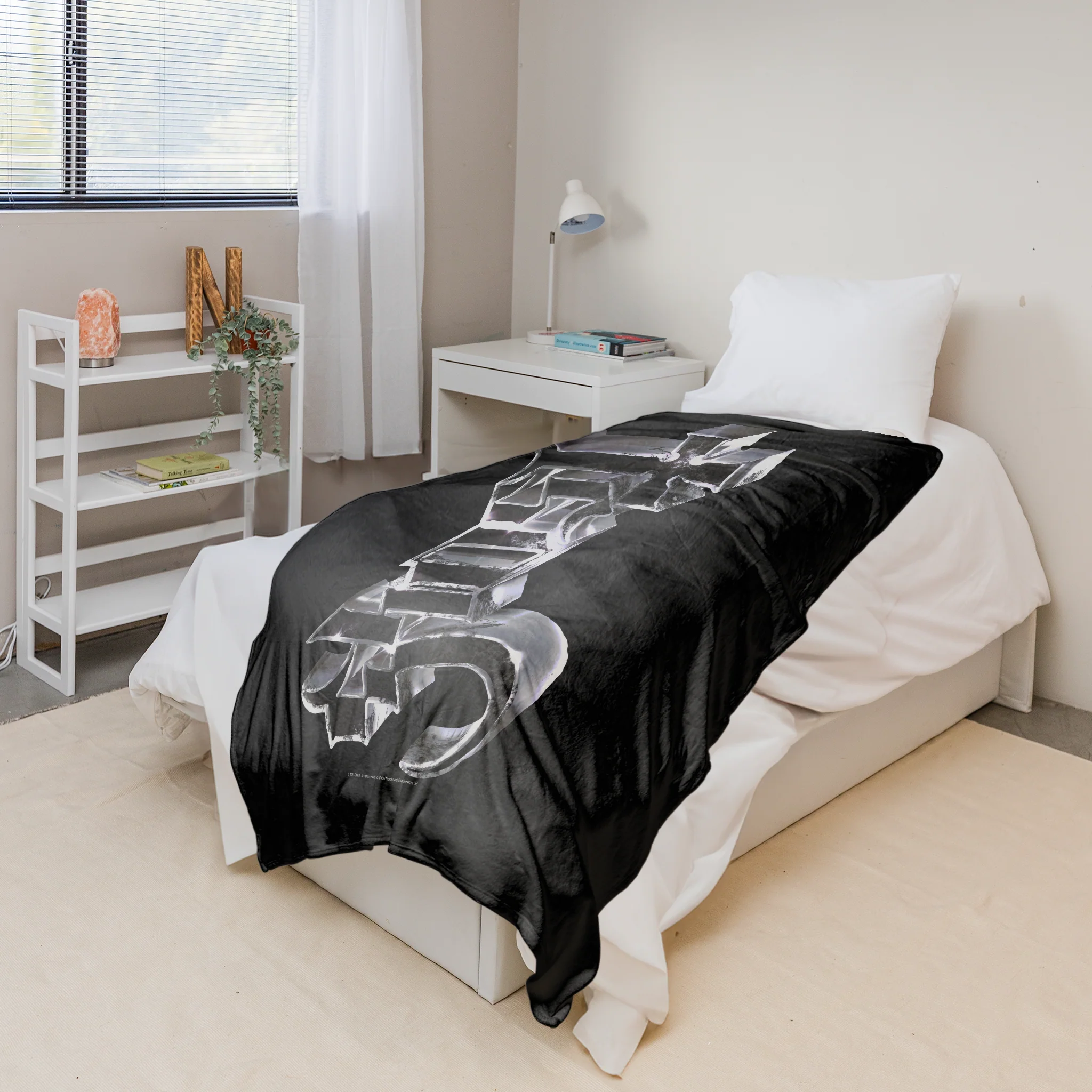 Rocksax Ghost Sherpa Fleece Blanket - Chrome Logo - Image 4