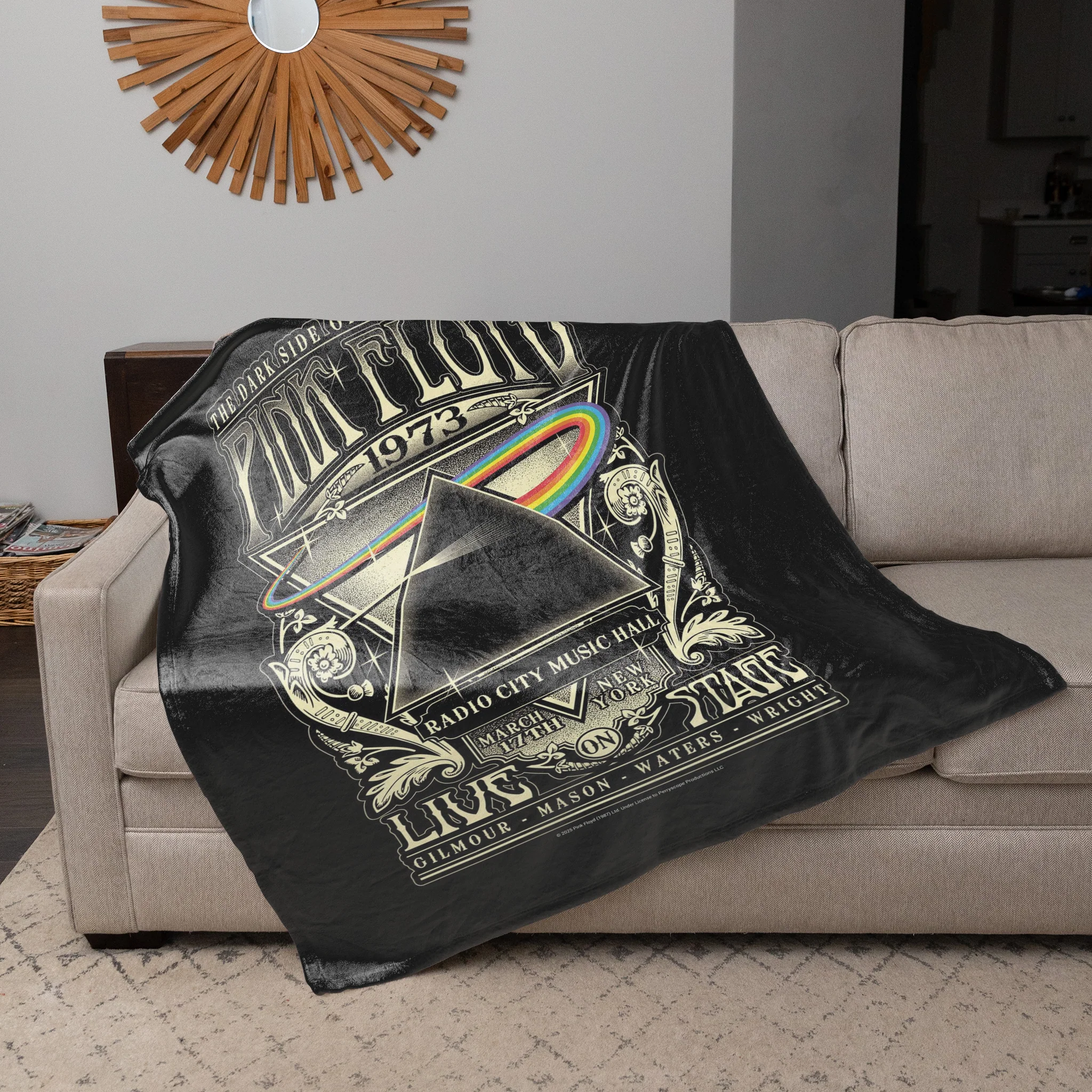 Rocksax Pink Floyd Sherpa Fleece Blanket - 1973 Live - Image 3