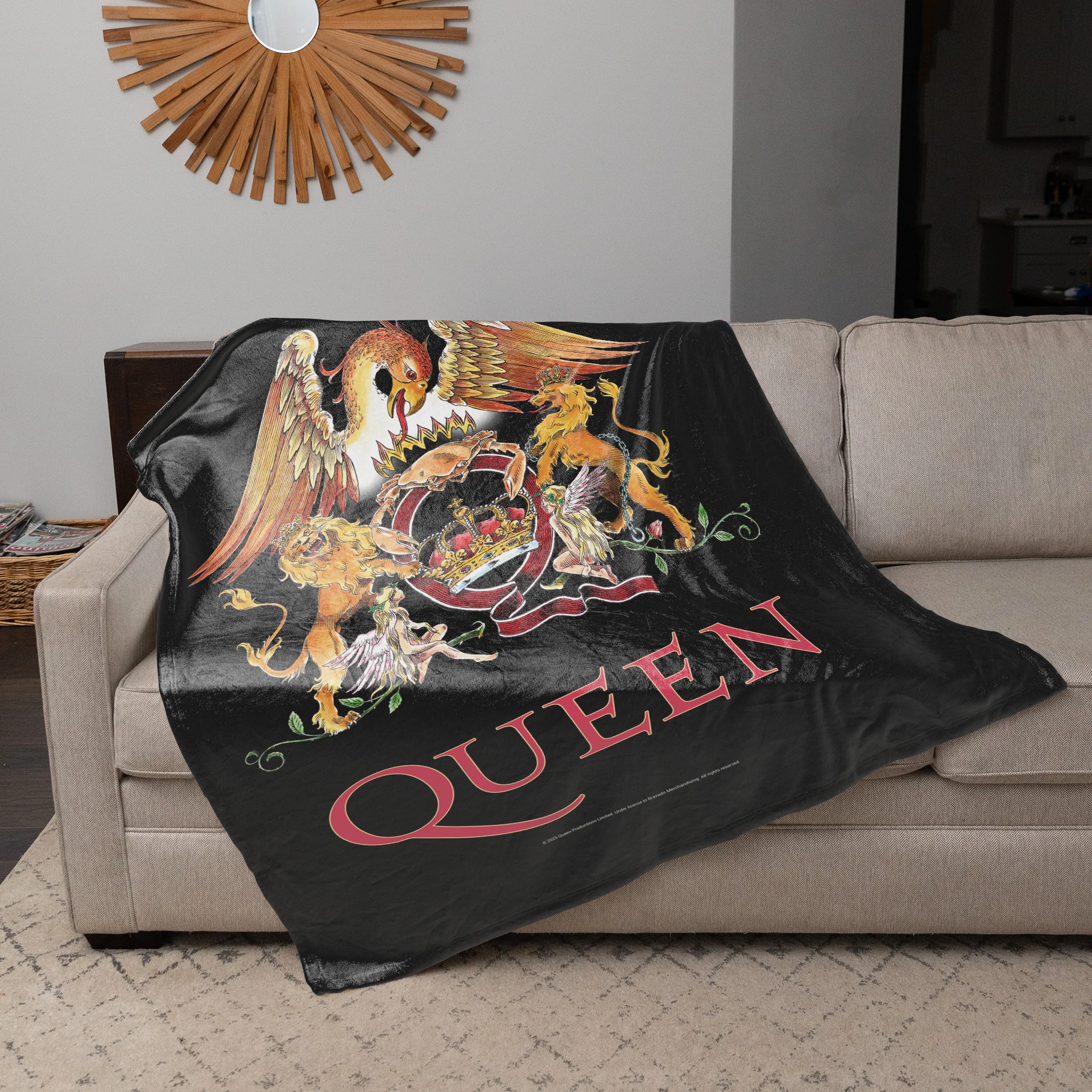 Rocksax Queen Sherpa Fleece Blanket - Crest - Image 3