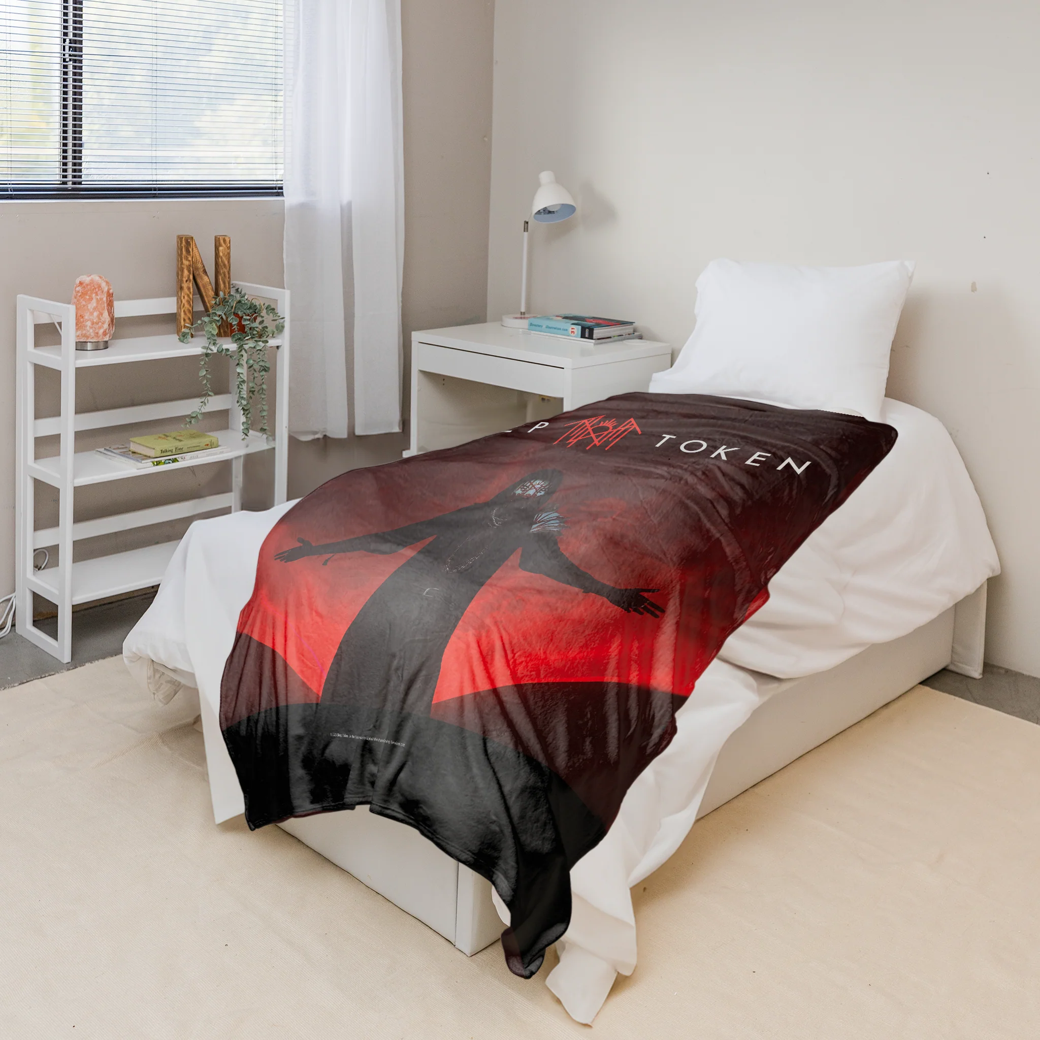 Rocksax Sleep Token Sherpa Fleece Blanket - Red Light - Image 4