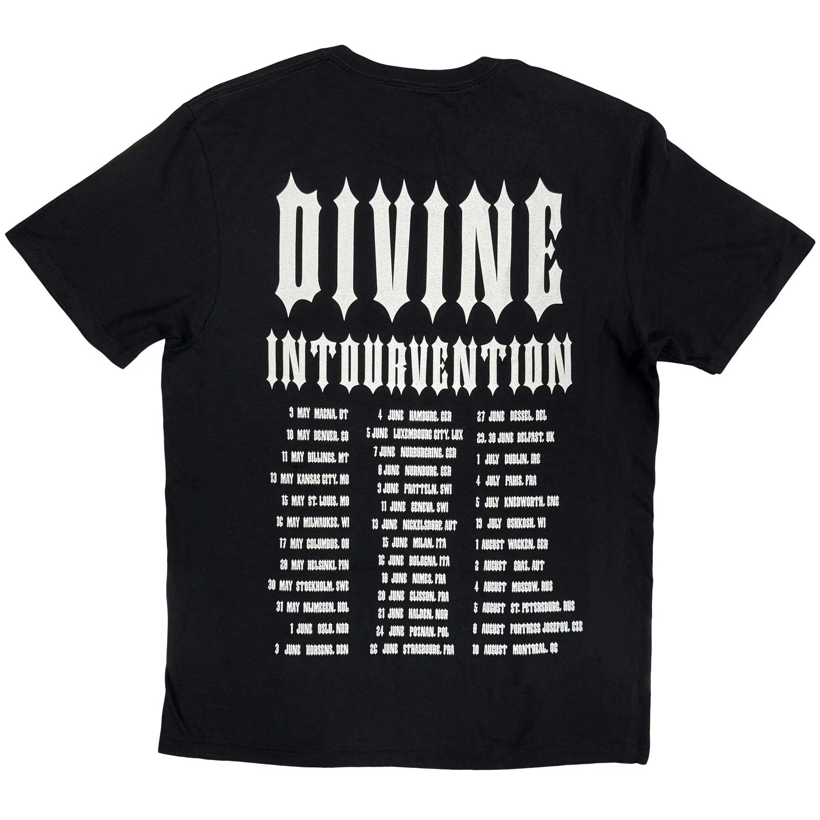 SLAYER - DIVINE INTERVENTION 2014 DATES - T-Shirt Black (Back Print) - Image 2