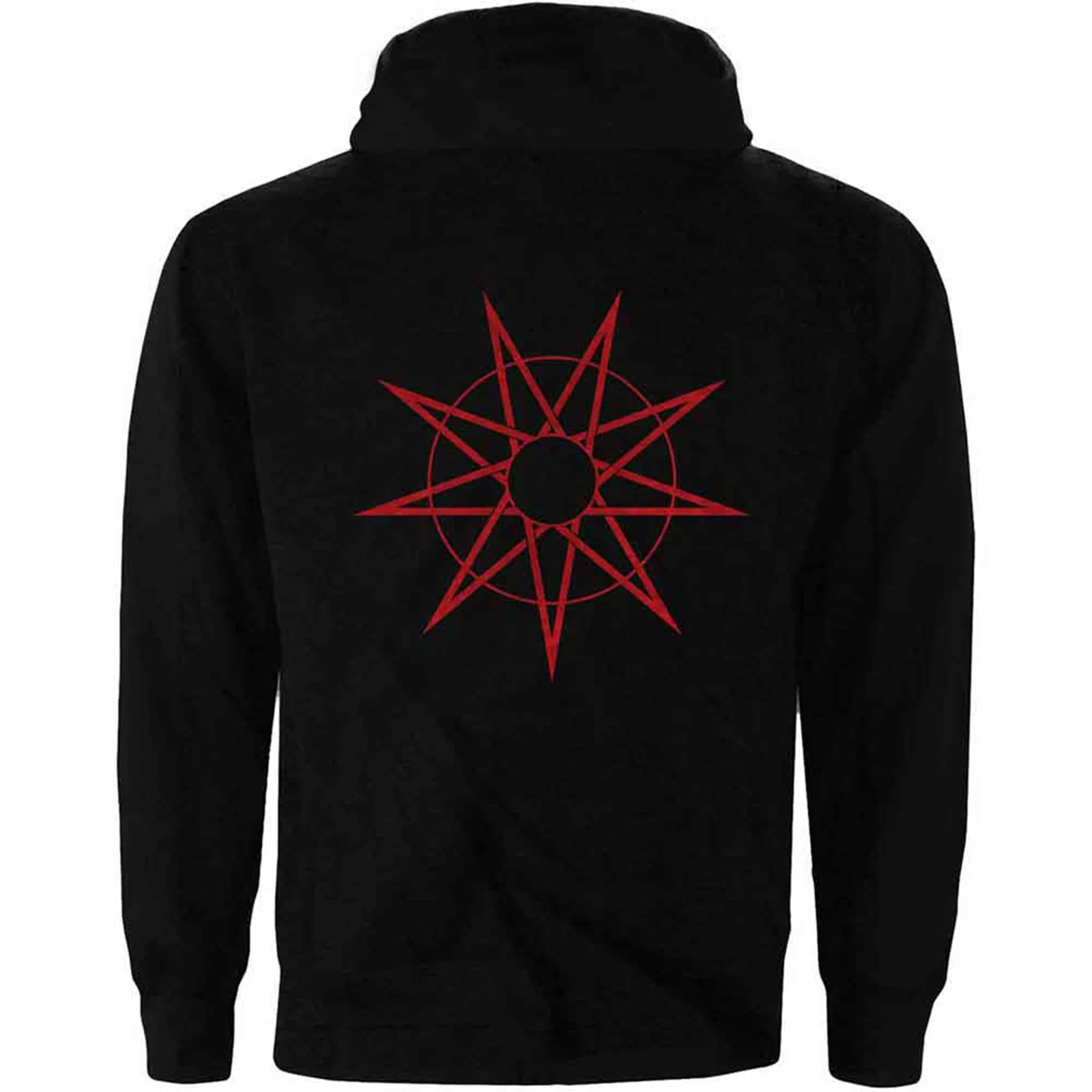 SLIPKNOT - 9 POINT STAR - Zipped Hoodie Black (Back Print) - Image 2