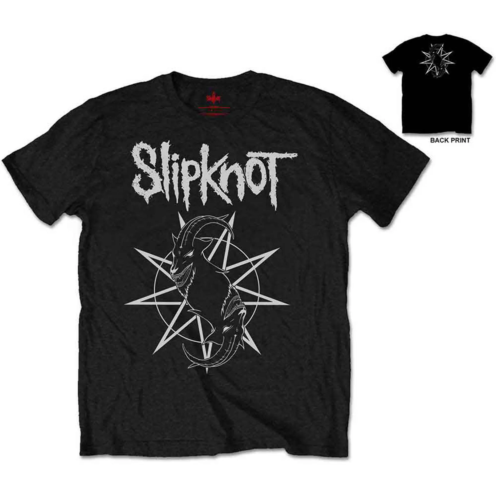 SLIPKNOT - GOAT STAR LOGO - T-Shirt Black (Back Print) - Image 2