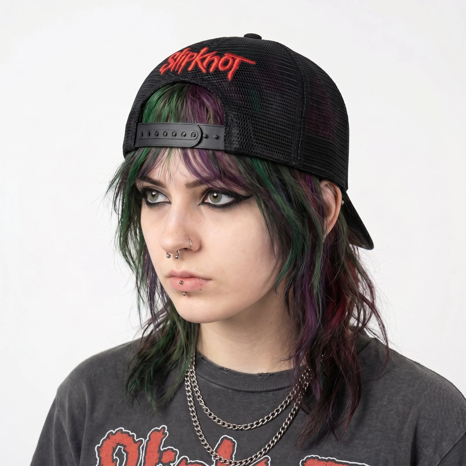 SLIPKNOT - LOGO - Mesh Back Cap Black - Image 2