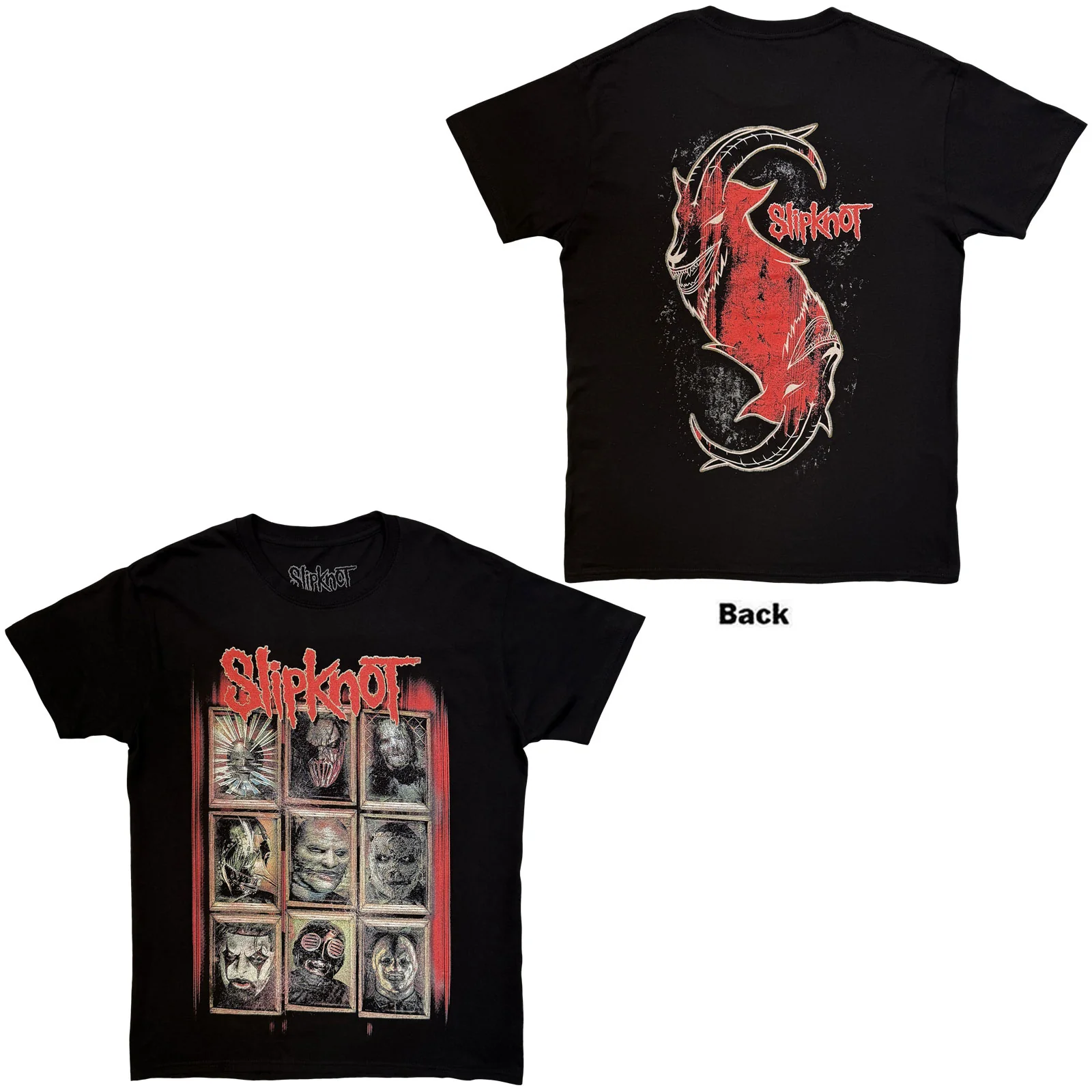 SLIPKNOT - NEW MASKS - T-Shirt Black (Back Print) - Image 4