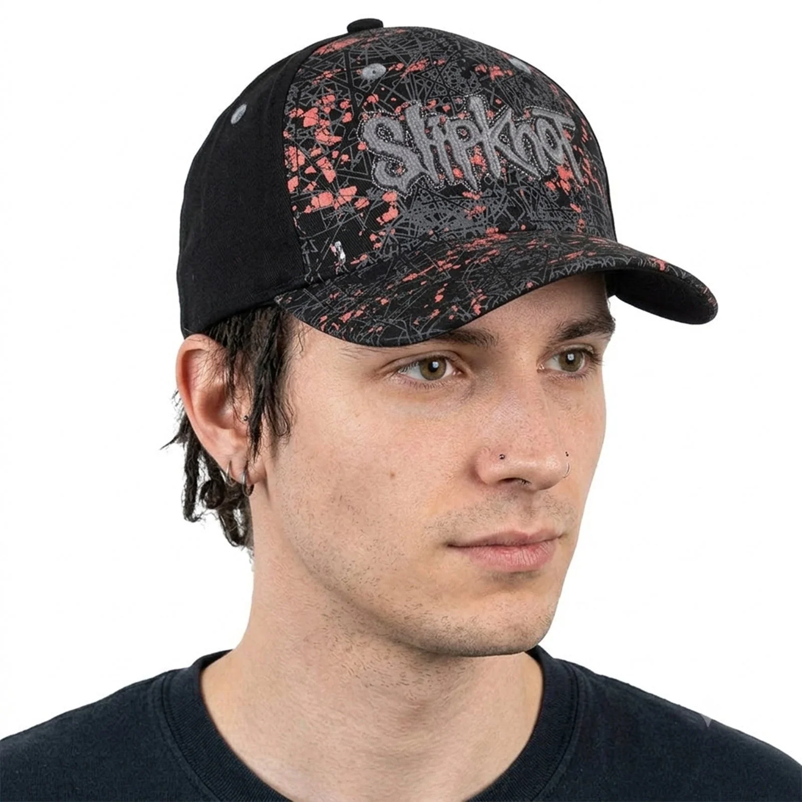 SLIPKNOT - NONAGRAMS PATTERN - Baseball Cap Black (Embellished) - Image 3