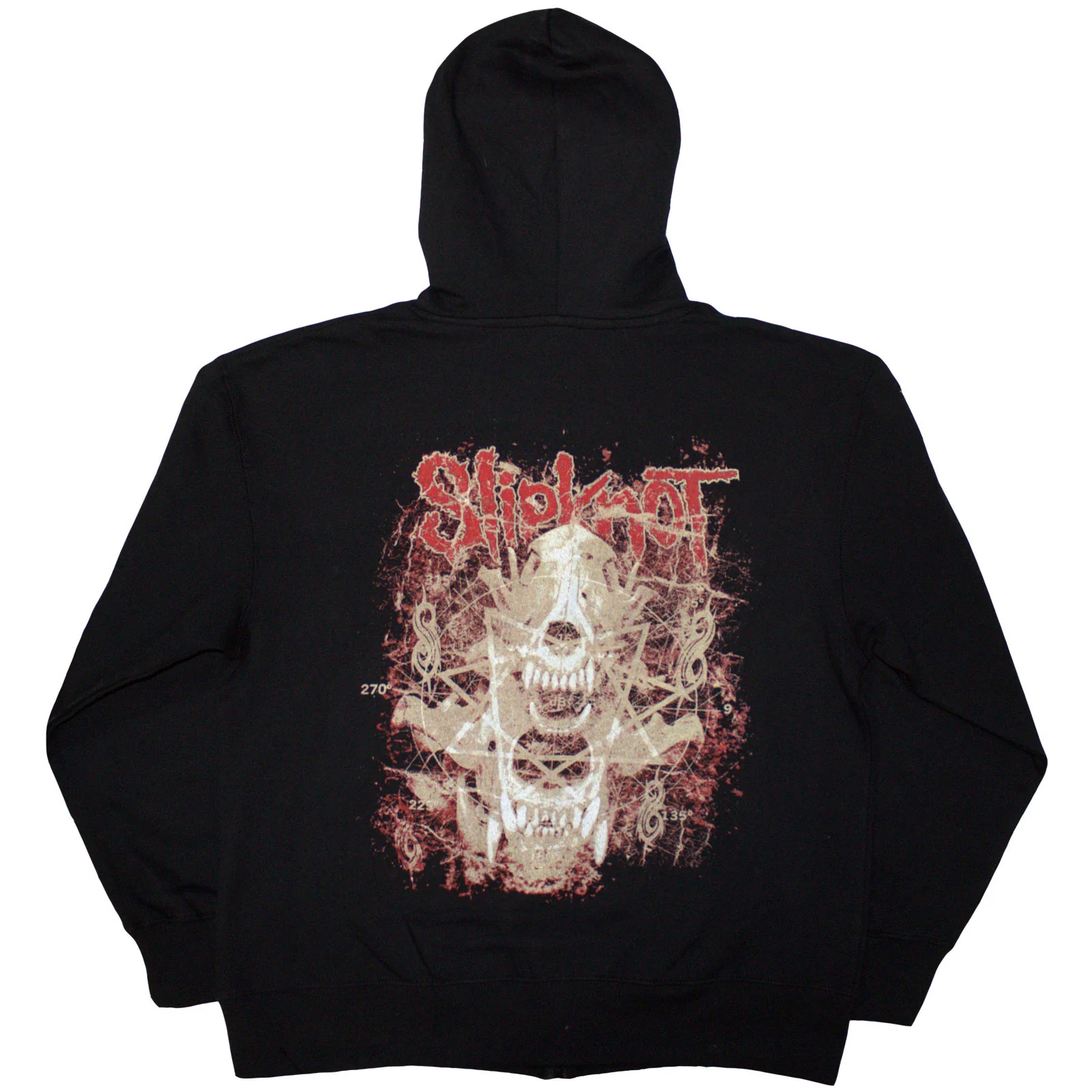 SLIPKNOT - SKULL TEETH - Zipped Hoodie Black (Back Print) - Image 2