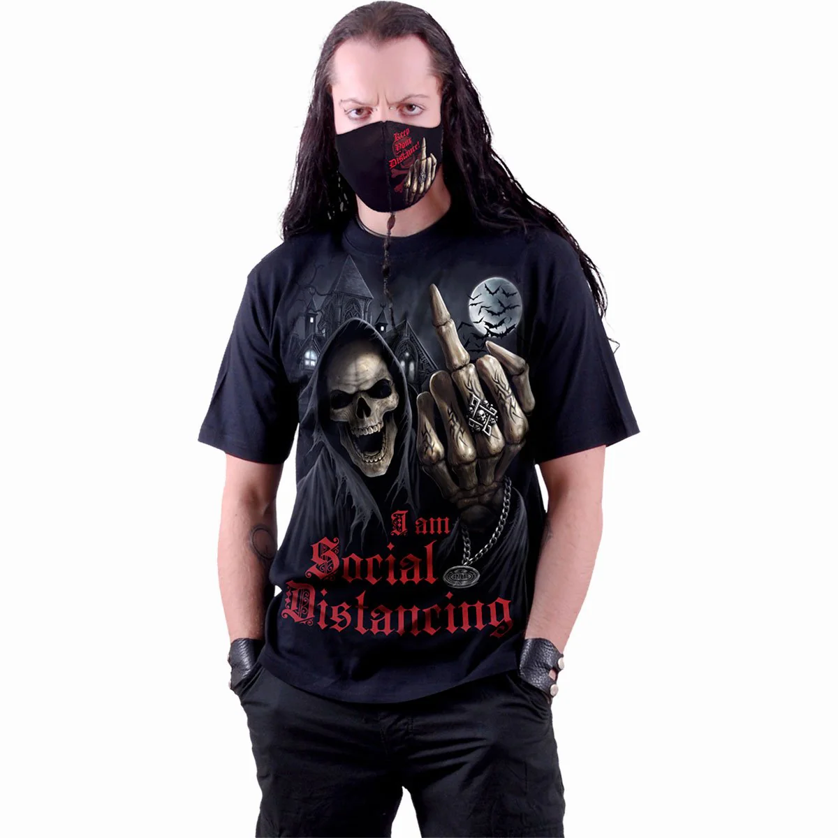 SOCIAL DISTANCE - T-Shirt Black - Image 3