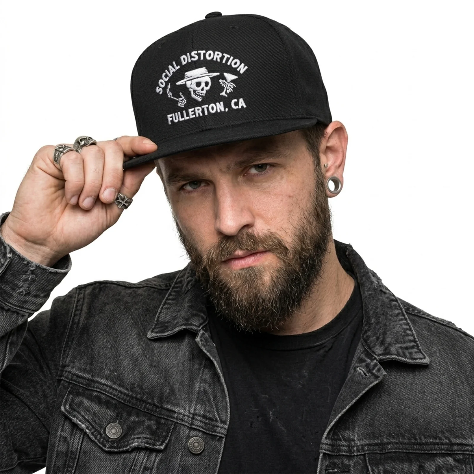 SOCIAL DISTORTION - FULLERTON SKELLY - Snapback Cap Black - Image 3