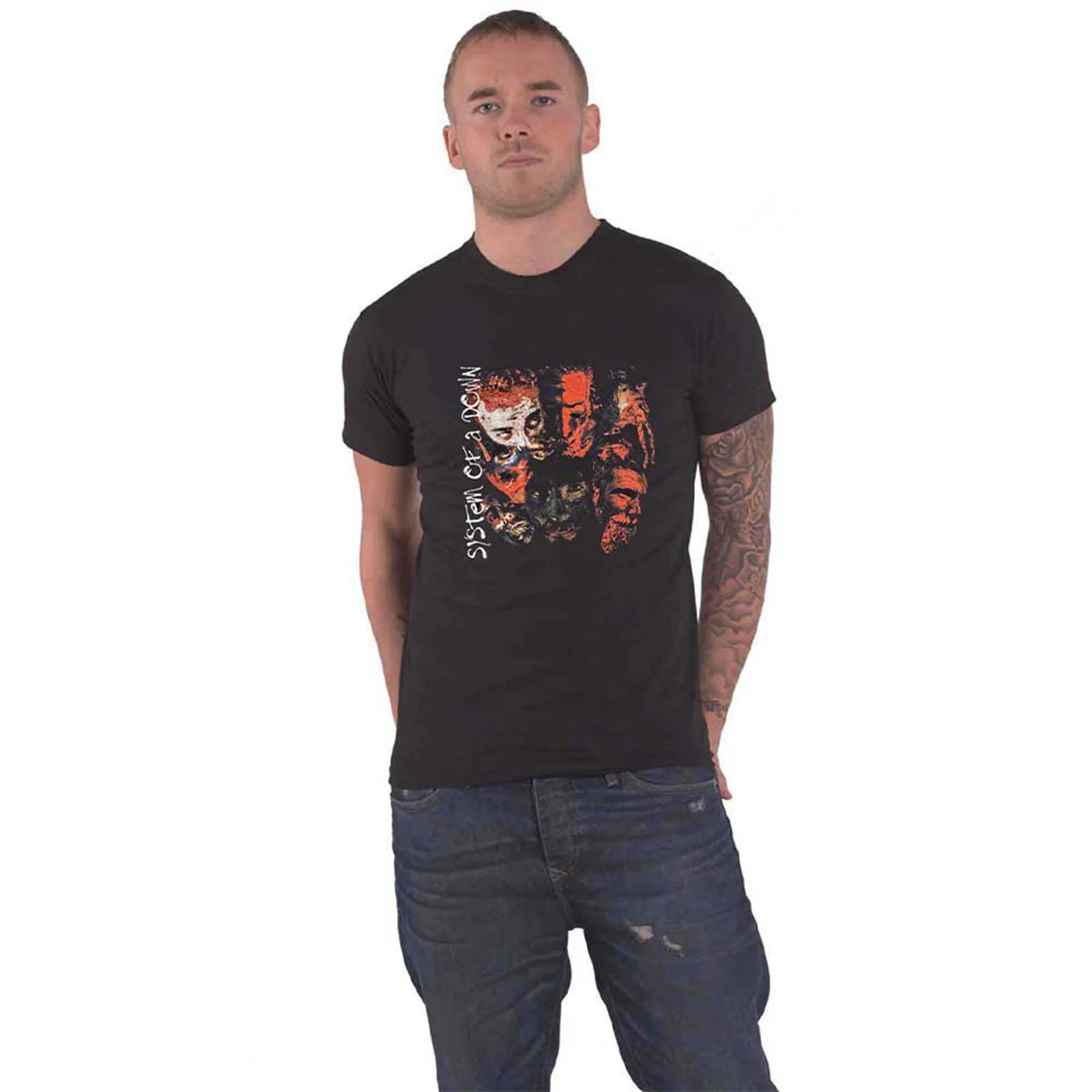SYSTEM OF A DOWN - PAINTED FACES - T-Shirt Black - Image 2
