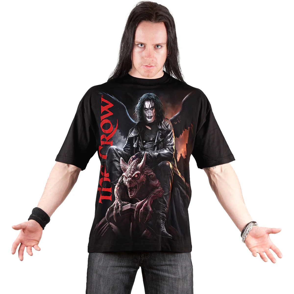 THE CROW - GARGOYLE - Front Print T-Shirt Black - Image 2