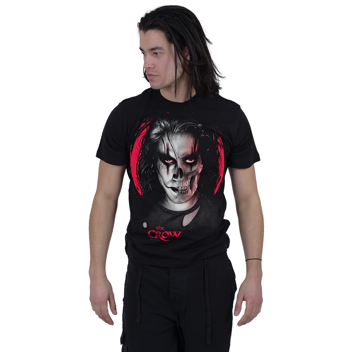 THE CROW - SKULL FACE - Front Print T-Shirt Black - Image 2