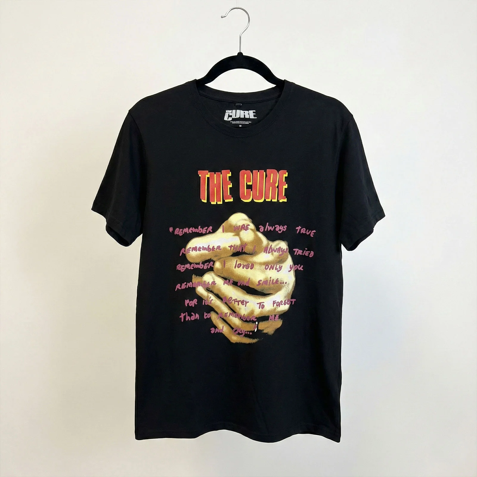 THE CURE - PRAYING HANDS TREASURE LYRIC - Carbon T-Shirt Black - Image 2