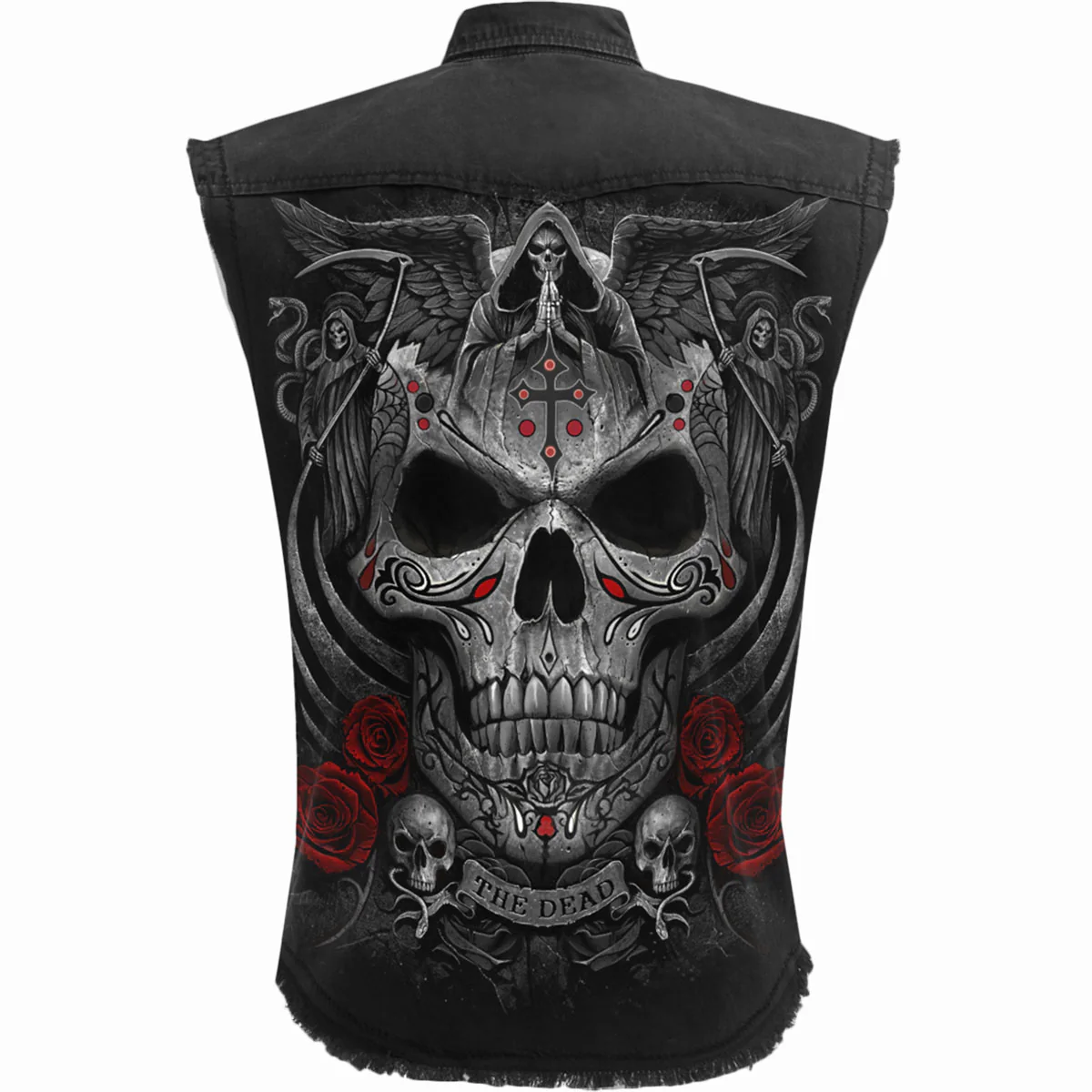 THE DEAD - Sleeveless Stone Washed Worker Black - Image 2