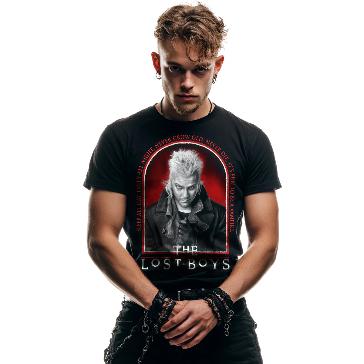 THE LOST BOYS - FUN TO BE A VAMPIRE - Front Print T-Shirt Black - Image 2