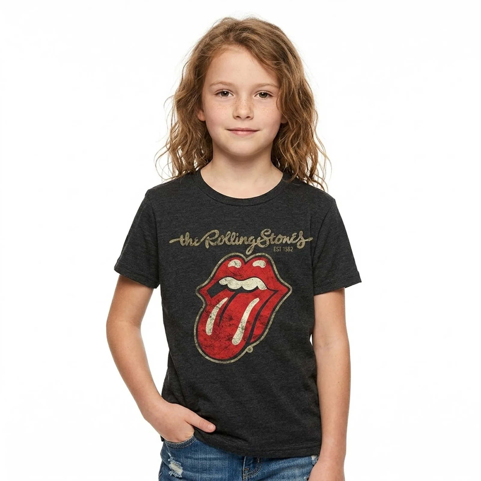 THE ROLLING STONES - PLASTERED TONGUE - Kids T-Shirt Black - Image 2
