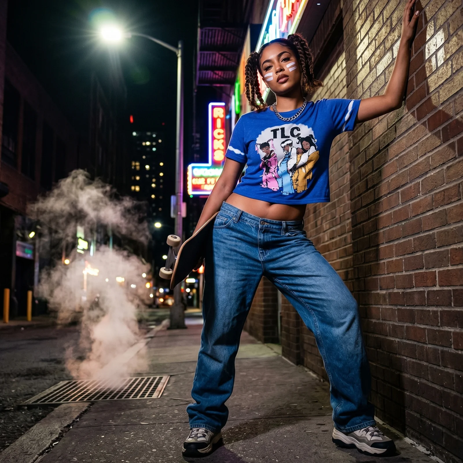 TLC - CARTOON - Crop Top Blue (Wash Collection) - Image 2
