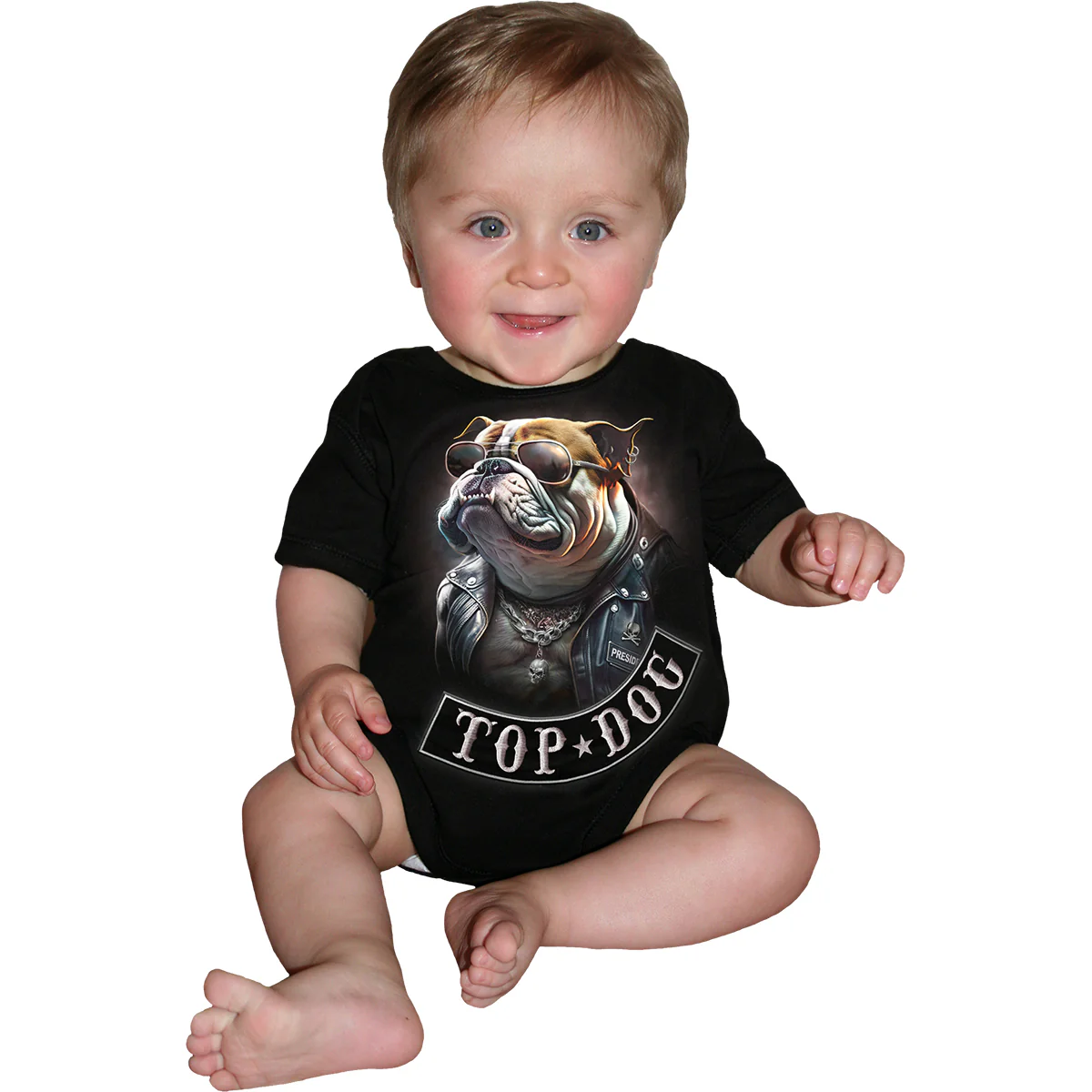TOP DOG - Baby Sleepsuit Black - Image 2