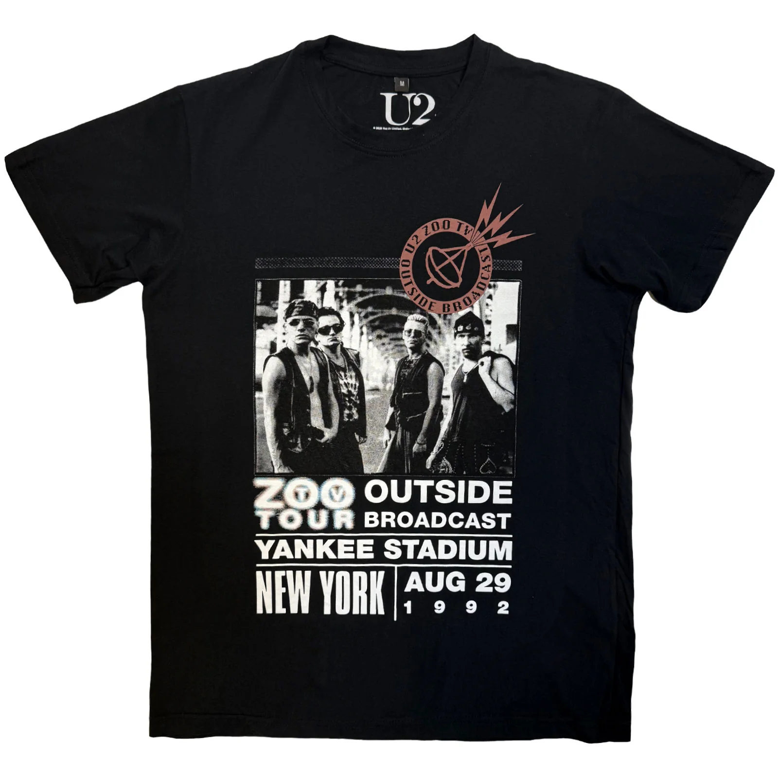 U2 - ZOO TV TOUR NY POSTER 08.29.92 - Carbon T-Shirt Black