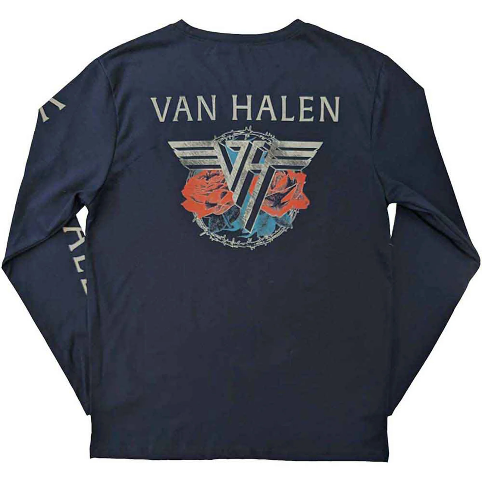 VAN HALEN - 84 TOUR - Long Sleeve T-Shirt Blue (Back & Sleeve Print) - Image 2